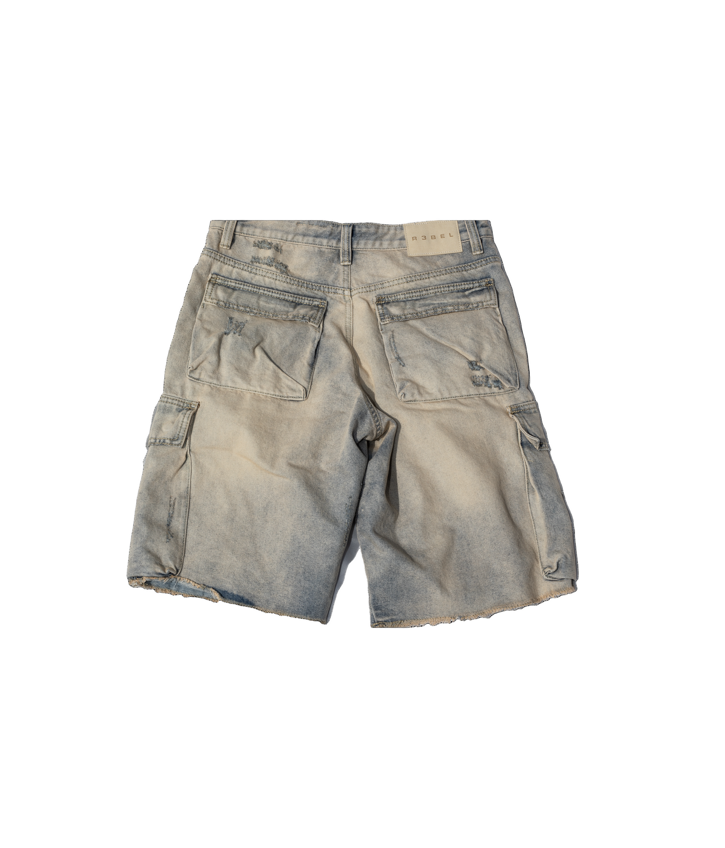 Baggy Fit Desert Color Cargo Jean Shorts