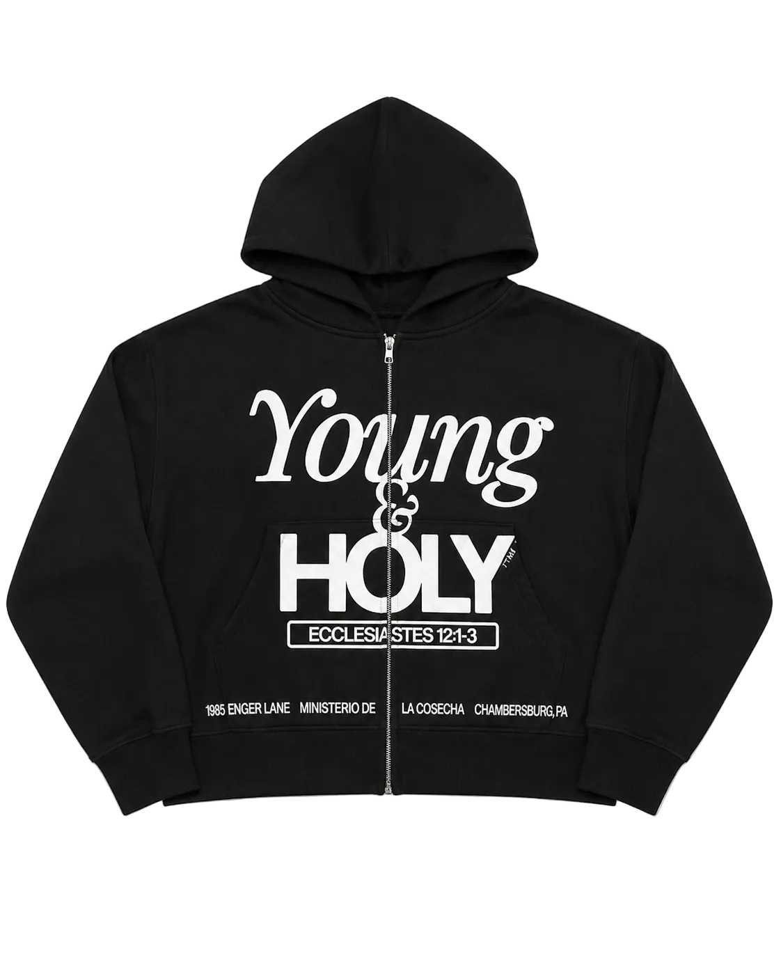 Young & Holy - Heavy Weight Zip-Up Hoodie Boxy Fit (Glows in the Dark)