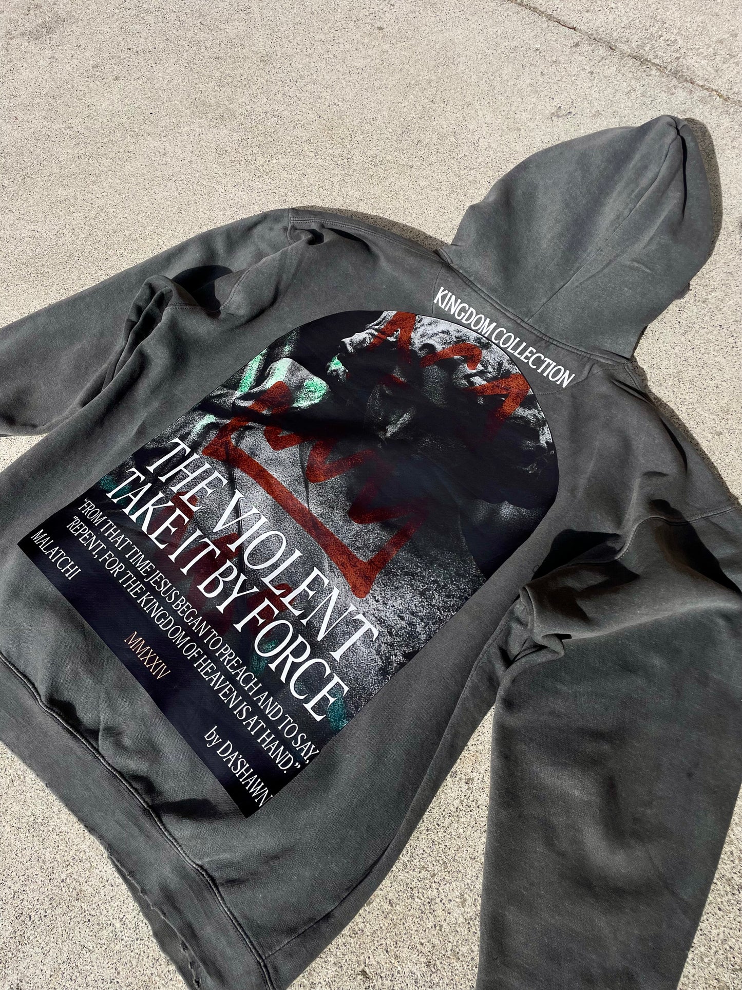 The Violent Take It By Force - Heavy Weight Pullover Hoodie Boxy Fit with Distressing