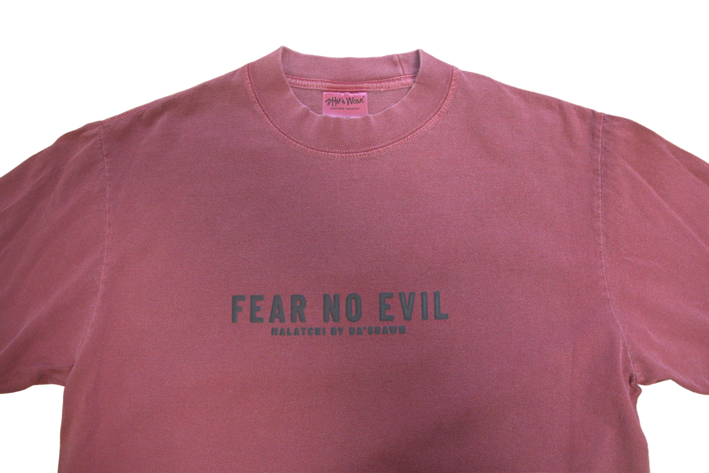 Fear No Evil - Demin Blue/Clay Red on a Max Heavyweight Oversize fit Tee